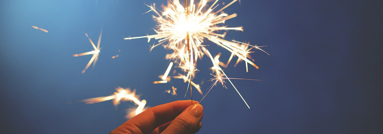 hand holding a sparkler